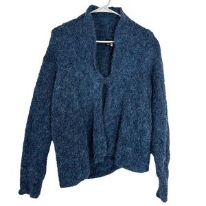 TABASK Blue Alpaca Handmade Cardigan Size M